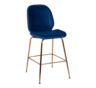 ΣΚΑΜΠΩ ΜΕΣΑΙΟΥ ΥΨΟΥΣ NORA HM8524.08 ΒΕΛΟΥΔΟ ΜΠΛΕ & ΧΡΥΣΟ ΜΕΤΑΛΛΙΚΟ ΣΚΕΛΕΤΟ 48x61x103 εκ. |  Σκαμπώ μπαρ στο espiti