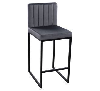 ΣΚΑΜΠΟ ΜΕΣΑΙΟΥ ΥΨΟΥΣ PIPER ΒΕΛΟΥΔΟ ΓΚΡΙ & ΜΑΥΡΟ ΜΕΤΑΛΛΙΚΟ ΣΚΕΛΕΤΟ HM8525.01 40x49x96Υ εκ. |  Σκαμπώ μπαρ στο espiti