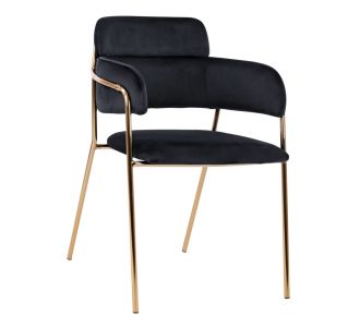 ΠΟΛΥΘΡΟΝΑΚΙ KELSO HM8521.04 ΒΕΛΟΥΔΟ ΜΑΥΡΟ & ΕΠΙΧΡΥΣΟ ΠΟΔΙ 52,5x52x80Υ εκ. |  Καρέκλες στο espiti