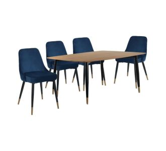 ΣΕΤ ΤΡΑΠΕΖΑΡΙΑΣ HM11180 5ΤΜΧ ΤΡΑΠΕΖΙ ΜΕ ΦΥΣΙΚΗ ΕΠΙΦΑΝΕΙΑ & ΚΑΡΕΚΛΕΣ ΜΕ ΜΠΛΕ ΒΕΛΟΥΔΟ |  Σετ τραπεζαρίες στο espiti