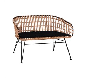 ΠΑΓΚΑΚΙ ΜΕΤΑΛΛΙΚΟ ALLEGRA HM5692 ΜΕ WICKER ΜΑΥΡΟ-ΜΠΕΖ 124x57x77Υ εκ. |  Παγκάκια κήπου στο espiti