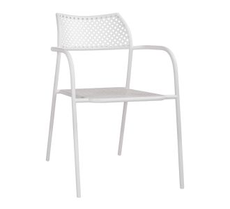 ΚΑΡΕΚΛΑ ΜΕΤΑΛΛΙΚΗ ΛΕΥΚΗ THETIS HM5173.12 55x57x79 cm |  Πολυθρόνες κήπου στο espiti