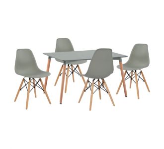 ΣΕΤ ΤΡΑΠΕΖΑΡΙΑΣ 5 ΤΜΧ ΤΡΑΠΕΖΙ MINIMAL ΜΕ ΚΑΡΕΚΛΕΣ TWIST ΓΚΡΙ HM10229.10 120x80x73 cm |  Σετ τραπεζαρίες στο espiti