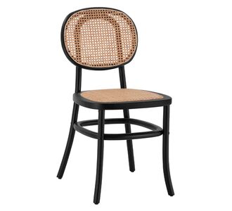 ΚΑΡΕΚΛΑ ΞΥΛΙΝΗ PENNY ΜΕ ΠΛΕΞΗ RATTAN ΣΕ ΜΑΥΡΗ ΑΠΟΧΡΩΣΗ HM8747 44x51x87 εκ. |  Καρέκλες στο espiti