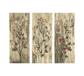ΠΙΝΑΚΑΣ ΤΡΙΠΤΥΧΟ MDF RED FLOWERS AND BERRIES HM7204.01 60x50x0,3 εκ. |  Πίνακες στο espiti