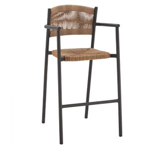 ΣΚΑΜΠΟ BAR ΑΛΟΥΜΙΝΙΟΥ ΑΝΘΡΑΚΙ ΜΕ ΣΧΟΙΝΙ PΕ ΜΠΕΖ HM5785.02 55,5x58x107 εκ. |  Σκαμπώ κήπου στο espiti