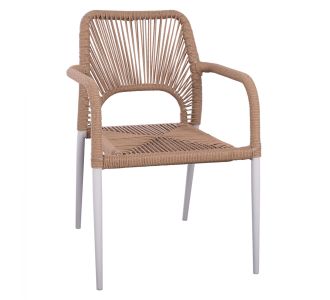 ΠΟΛΥΘΡΟΝΑ ΑΛΟΥΜΙΝΙΟΥ ΛΕΥΚΗ ΜΕ ΣΧΟΙΝΙ PE ΜΠΕΖ HM5771.01 55Χ63Χ82 εκ. |  Πολυθρόνες κήπου στο espiti