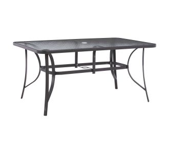 ΤΡΑΠΕΖΙ BRUNO 150X90Χ75Υεκ. ΜΕΤΑΛΛΙΚΟ ΟΡΘΟΓΩΝΙΟ ΓΚΡΙ ΜΕ ΤΡΥΠΑ ΟΜΠΡΕΛΑΣ Φ38  HM5145.11 |  Τραπέζια κήπου στο espiti