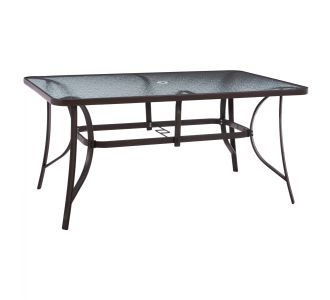 ΤΡΑΠΕΖΙ BRUNO 150X90Χ75Υεκ. ΜΕΤΑΛΛΙΚΟ ΟΡΘΟΓΩΝΙΟ ΚΑΦΕ ΜΕ ΤΡΥΠΑ ΟΜΠΡΕΛΑΣ Φ38 HM5145.12 |  Τραπέζια κήπου στο espiti