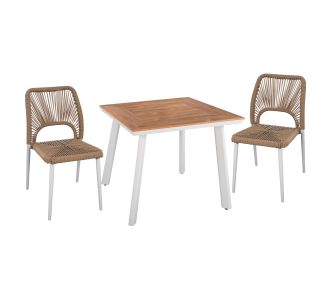 ΣΕΤ ΤΡΑΠΕΖΑΡΙΑΣ 3ΤΜΧ ΤΡΑΠΕΖΙ ΛΕΥΚΟ 80x80 ΚΑΙ ΚΑΡΕΚΛΑ ΜΕ ΣΧΟΙΝΙ HM11536.01 |  Σετ τραπεζαρία κήπου στο espiti