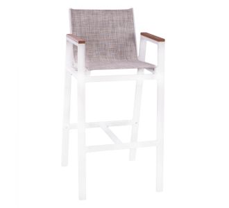 ΣΚΑΜΠΟ ΜΠΑΡ ΑΛΟΥΜΙΝΙΟΥ ΛΕΥΚΟ ΜΕ POLYWOOD 52 x 58 x 108 εκ. HM5790.01 |  Σκαμπώ κήπου στο espiti