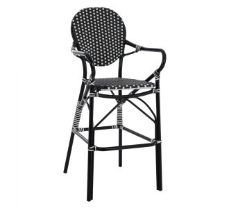 ΣΚΑΜΠΟ ΑΛΟΥΜΙΝΙΟΥ BAMBOO LOOK ΜΕ WICKER ΜΑΥΡΟ ΛΕΥΚΟ HM5794.02 56x60x126 εκ. |  Σκαμπώ κήπου στο espiti