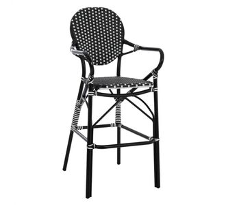 ΣΚΑΜΠΟ ΑΛΟΥΜΙΝΙΟΥ BAMBOO LOOK ΜΕ WICKER ΜΑΥΡΟ ΛΕΥΚΟ HM5794.02 56x60x126 εκ. |  Σκαμπώ κήπου στο espiti