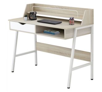 ΓΡΑΦΕΙΟ OLIVIER HM2129.01 ΜΕΛΑΜΙΝΗ ΣΕ SONAMA-ΛΕΥΚΟ-ΛΕΥΚΟΣ ΜΕΤΑΛΛΙΚΟΣ ΣΚΕΛΕΤΟΣ 104x48x89Υεκ |  Γραφεία στο espiti