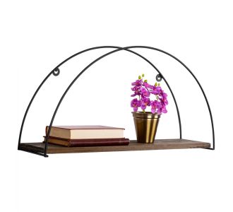 ΡΑΦΙ ΤΟΙΧΟΥ ΑΠΟ ΞΥΛΟ ΕΛΑΤΟΥ ΚΑΙ ΜΑΥΡΟ ΜΕΤΑΛΛΟ HM9112.01 60x15x30Υ εκ. |  Ραφιέρες τοίχου στο espiti