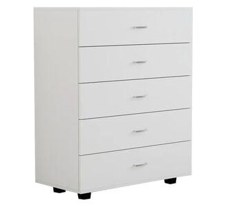 ΣΥΡΤΑΡΙΕΡΑ ΜΕΛΑΜΙΝΗΣ THORG HM8995.03- 5 ΣΥΡΤΑΡΙΑ ΛΕΥΚΗ 80Χ40Χ100Yεκ. |  Συρταριέρες -Κονσόλες στο espiti