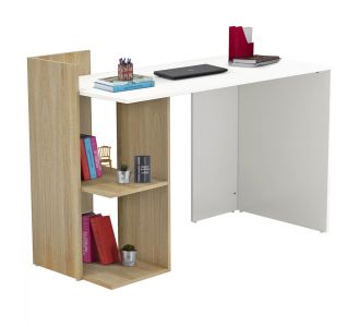 ΓΡΑΦΕΙΟ ΜΕΛΑΜΙΝΗΣ ΜΕ ΡΑΦΙΑ SYNDYA HM8994.02 SONAMA ΛΕΥΚΟ 112x55x85Y εκ. |  Γραφεία στο espiti