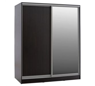 ΝΤΟΥΛΑΠΑ ΣΥΡΟΜΕΝΗ ADLER ΜΕΛΑΜΙΝΗΣ WENGE ΜΕ ΚΑΘΡΕΠΤΗ HM2437.02  180X60X210Υεκ. |  Ντουλάπες ρούχων στο espiti