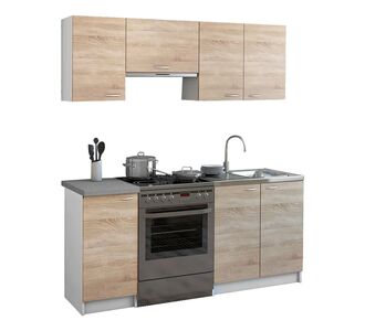 ΣΥΝΘΕΣΗ ΚΟΥΖΙΝΑΣ MAURICE ΜΕΛΑΜΙΝΗ SONAMA-ΛΕΥΚΟ HM2441 180x29,2-46εκ. |  Επιπλα στο espiti