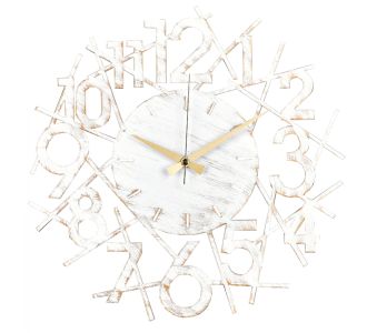 ΡΟΛΟΙ ΤΟΙΧΟΥ ΜΕΤΑΛΛΙΚΟ ΛΕΥΚΟ HM7461 41x41 εκ. |  Ρολόγια στο espiti