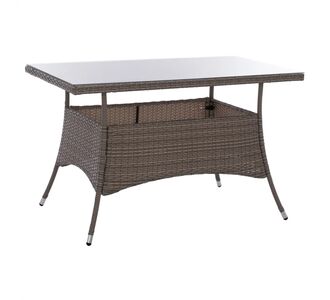 ΤΡΑΠΕΖΙ ΜΕΤΑΛΛΙΚΟ MILITARY RATTAN ΓΚΡΙ HM5141.31 120x70x75Υ εκ. |  Τραπέζια κήπου στο espiti