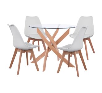 ΣΕΤ ΤΡΑΠΕΖΑΡΙΑΣ 5ΤΜΧ ΤΡΑΠΕΖΙ Φ90X74 & 4 ΚΑΡΕΚΛΕΣ VEGAS ΛΕΥΚΕΣ HM11693.01 |  Σετ τραπεζαρίες στο espiti