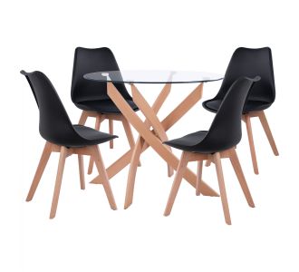 ΣΕΤ ΤΡΑΠΕΖΑΡΙΑΣ 5ΤΜΧ ΤΡΑΠΕΖΙ Φ90X74 & 4 ΚΑΡΕΚΛΕΣ VEGAS ΜΑΥΡΕΣ HM11693.02 |  Σετ τραπεζαρίες στο espiti