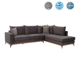 ΚΑΝΑΠΕΣ ΔΕΞΙΑ ΓΩΝΙΑ MESINA ΥΦΑΣΜΑ ΑΛΕΚΙΑΣΤΟ ΓΚΡΙ 290Χ240Χ94Υεκ. HM3253.01R |  Καναπέδες γωνιακοί στο espiti