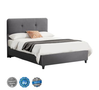 ΚΡΕΒΑΤΙ HM648.10 DOLORES, ΓΚΡΙ ΒΕΛΟΥΔΟ, 120x200 εκ |  Κρεβάτια στο espiti