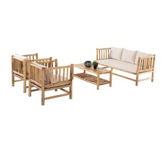 ΣΕΤ ΣΑΛΟΝΙ 4ΤΜΧ EDDARD HM9340 ΑΠΟ ΜΑΣΙΦ ΞΥΛΟ TEAK  ΦΥΣΙΚΟ - ΛΕΥΚΟ |  Σαλόνια κήπου στο espiti