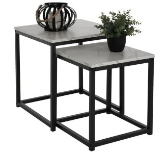 ΖΙΓΚΟΝ GRELAY 2 ΤΕΜ MDF ΟΨΗ ΜΑΡΜΑΡΟΥ & ΜΕΤΑΛΛΟ HM8762.12 45Χ45Χ50εκ. & 37Χ37Χ43 εκ. |  Τραπέζια στο espiti