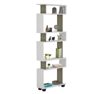 ΒΙΒΛΙΟΘΗΚΗ ΜΕΛΑΜΙΝΗΣ OWLOLIVE GREY ΛΕΥΚΟ 60x19,5x165Yεκ.HM8923.11 |  Βιβλιοθήκες γραφείου στο espiti