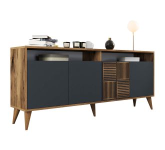 ΜΠΟΥΦΕΣ ΜΕΛΑΜΙΝΗΣ ΣΕ ΚΑΡΥΔΙ ΜΕ ΑΝΘΡΑΚΙ ΠΟΡΤΕΣ 180x35x78.6Υεκ.HM9431.01 |  Μπουφέδες στο espiti