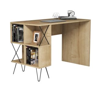 ΓΡΑΦΕΙΟ ΥΠΟΛΟΓΙΣΤΗ ΜΕΛΑΜΙΝΗΣ HM9509.01 ΦΥΣΙΚΟ ΟΑΚ ΜΕ ΡΑΦΙΑ 120x60x78.8Yεκ |  Γραφεία στο espiti