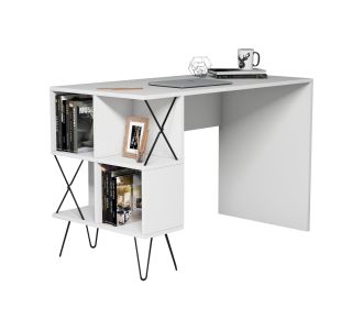 ΓΡΑΦΕΙΟ ΥΠΟΛΟΓΙΣΤΗ ΜΕΛΑΜΙΝΗΣ HM9509.03 ΛΕΥΚΟ ΜΕ ΡΑΦΙΑ 120x60x78.8Yεκ |  Γραφεία στο espiti