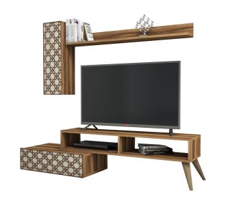 ΣΥΝΘΕΣΗ ΤΗΛΕΟΡΑΣΗΣ ΜΕΛΑΜΙΝΗ ΣΕ ΚΑΡΥΔΙ ΜΕ ΚΡΕΜ 150x37.2x37.8Υεκ  HM9518.02 |  Έπιπλα τηλεόρασης στο espiti