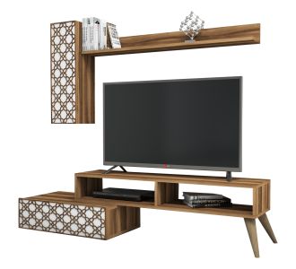 ΣΥΝΘΕΣΗ ΤΗΛΕΟΡΑΣΗΣ ΜΕΛΑΜΙΝΗ ΣΕ ΚΑΡΥΔΙ ΜΕ ΛΕΥΚΟ 150x37.2x37.8Υεκ  HM9518.04 |  Έπιπλα τηλεόρασης στο espiti