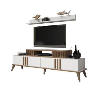 ΣΥΝΘΕΣΗ ΤΗΛΕΟΡΑΣΗΣ HM9515.03 ΜΕΛΑΜΙΝΗΣ ΣΕ ΛΕΥΚΟ & ΚΑΡΥΔΙ ΧΡΩΜΑ 168x39x51.6Y εκ. |  Έπιπλα τηλεόρασης στο espiti