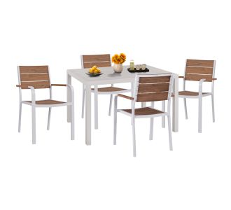 ΣΕΤ ΤΡΑΠΕΖΑΡΙΑΣ ΕΞΩΤ.ΧΩΡΟΥ HM11879 ΛΕΥΚΟ 5ΤΜΧ ΑΛΟΥΜΙΝΙΟ ΚΑΙ POLYWOOD |  Σετ τραπεζαρία κήπου στο espiti