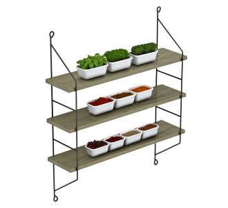 ΡΑΦΙΕΡΑ ΤΟΙΧΟΥ ACHALA ΜΕΛΑΜΙΝΗΣ HM9185.12 OLIVE GREY 60x15x68Y εκ. |  Ραφιέρες τοίχου στο espiti