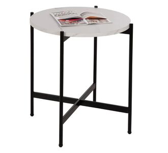 ΒΟΗΘΗΤΙΚΟ ΤΡΑΠΕΖΙ HM9589.05 MDF ΛΕΥΚΟ ΜΑΡΜΑΡΟ-ΜΑΥΡΗ ΜΕΤΑΛΛΙΚΗ ΒΑΣΗ Φ50x55Υεκ. |  Τραπέζια στο espiti