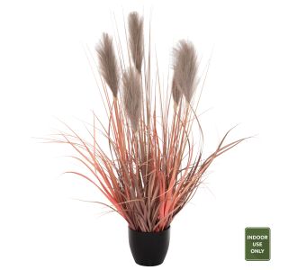 ΔΙΑΚΟΣΜΗΤΙΚΟ ΣΥΝΘΕΤΙΚΟ ΦΥΤΟ ΣΕ ΓΛΑΣΤΡΑ GRASS+FEATHER Φ14,5x12,5-86Υ εκ. HM4015 |  Λουλούδια στο espiti
