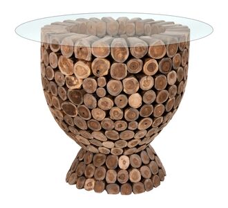 ΤΡΑΠΕΖΙ BAR ΣΤΡΟΓΓΥΛΟ LEEROY HM9806 KOMMATIA ΞΥΛΟΥ TEAK Φ900x103Υεκ. |  Τραπεζάκια σαλονιού στο espiti