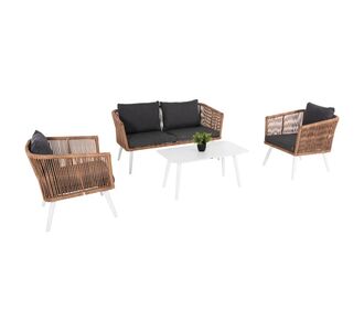 ΣΑΛΟΝΙ ΕΞ.ΧΩΡΟΥ 4ΤΜΧ FREJA HM6057.01 ΑΛΟΥΜ. ΛΕΥΚΟ-PE RATTAN ΜΠΕΖ-ΑΝΘΡΑΚΙ ΜΑΞΙΛΑΡΙΑ |  Σαλόνια κήπου στο espiti