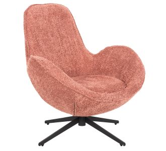 ΠΟΛΥΘΡΟΝΑ ΠΕΡΙΣΤΡΕΦΟΜΕΝΗ BRYNN HM9594.02 ΡΟΖ ΜΠΟΥΚΛΕ-ΜΑΥΡΗ ΜΕΤΑΛ. ΒΑΣΗ 88x76x88Υεκ |  Πολυθρόνες σαλονιού στο espiti