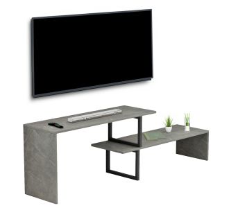 ΕΠΙΠΛΟ ΤΗΛΕΟΡΑΣΗΣ ΕΠΕΚΤ. BRIGGITE HM8892.11 ΜΕΛΑΜΙΝΗ GREY STONE TEXTURE 160x30x45Υεκ. |  Έπιπλα τηλεόρασης στο espiti