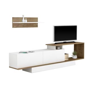 ΣΥΝΘΕΤΟ ΤΗΛΕΟΡΑΣΗΣ GARCELLE HM8904.11 ΜΕΛΑΜΙΝΗ ΣΕ ΦΥΣΙΚΟ-ΛΕΥΚΟ 180x29,6x45Υεκ |  Έπιπλα τηλεόρασης στο espiti