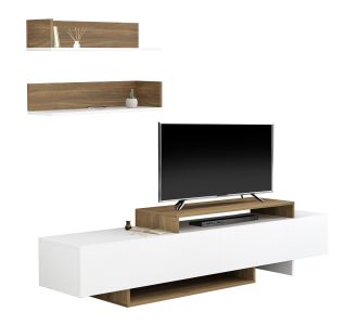 ΣΥΝΘΕΤΟ ΤΗΛΕΟΡΑΣΗΣ EDUARDO HM8909.12 ΜΕΛΑΜΙΝΗ ΣΕ ΛΕΥΚΟ-ΦΥΣΙΚΟ 180x29,5x45Υεκ. |  Έπιπλα τηλεόρασης στο espiti