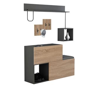 ΕΠΙΠΛΟ ΕΙΣΟΔΟΥ CERB HM8957.11 ΜΕΛΑΜΙΝΗ ΣΕ SONAMA-ΓΚΡΙ 120x20x72Υ εκ. |  Βιτρίνες - Έπιπλα εισόδου στο espiti