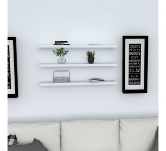 ΣΕΤ 3 ΡΑΦΙΑ ΤΟΙΧΟΥ CASSIUS HM8966.11 ΜΕΛΑΜΙΝΗ ΣΕ ΛΕΥΚΟ 60x14,5 εκ |  Ραφιέρες τοίχου στο espiti
